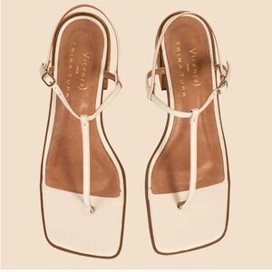 Trina Turk Women's Cream and Brown Sandals